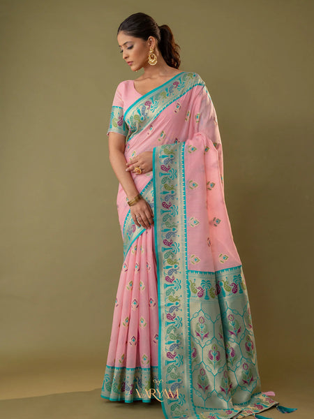Kalista Linen Pink Saree