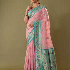 Kalista Linen Pink Saree