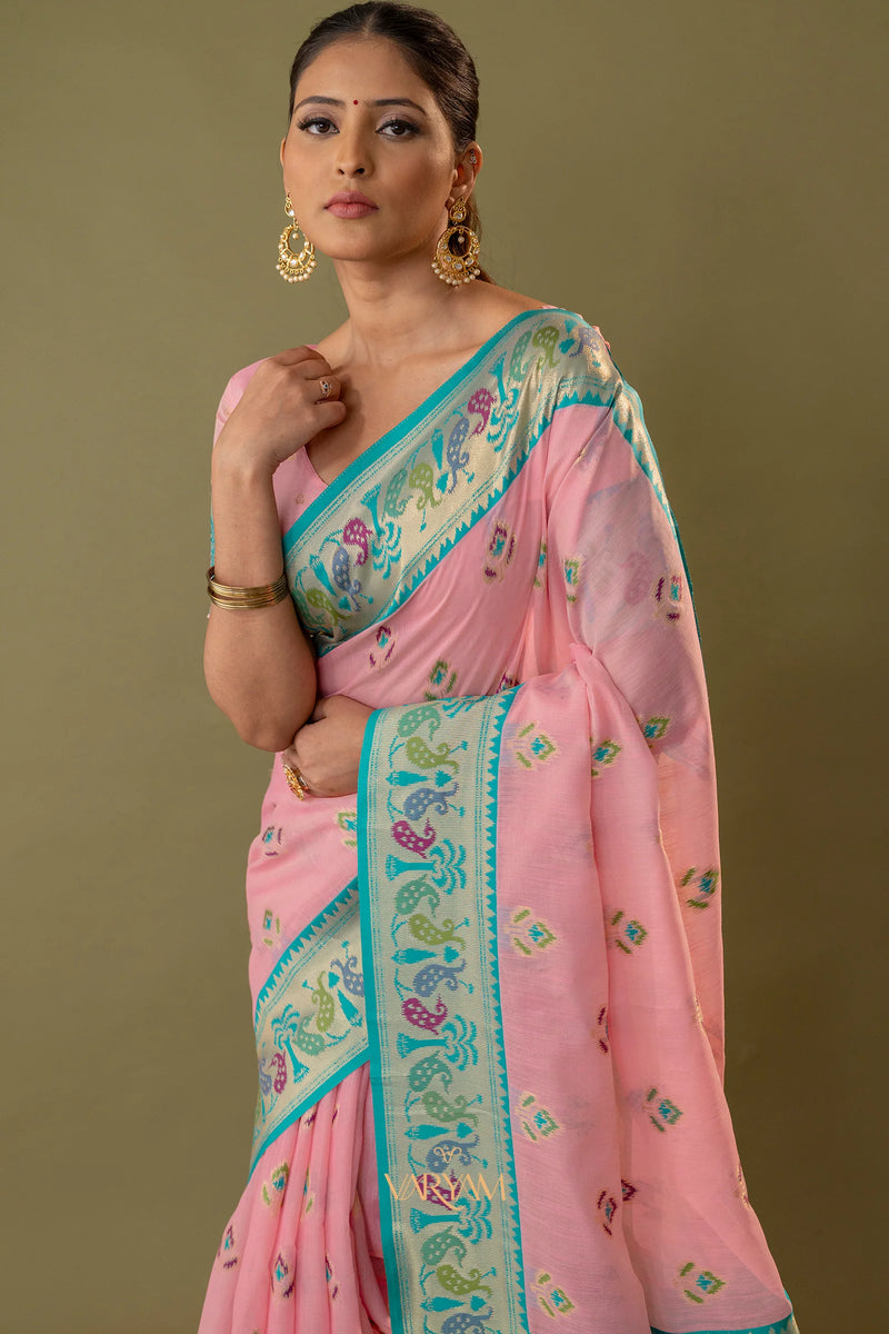Kalista Linen Pink Saree