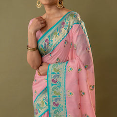 Kalista Linen Pink Saree