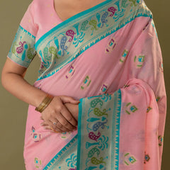 Kalista Linen Pink Saree