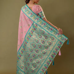 Kalista Linen Pink Saree