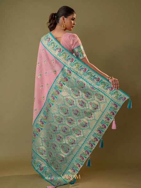 Kalista Linen Pink Saree