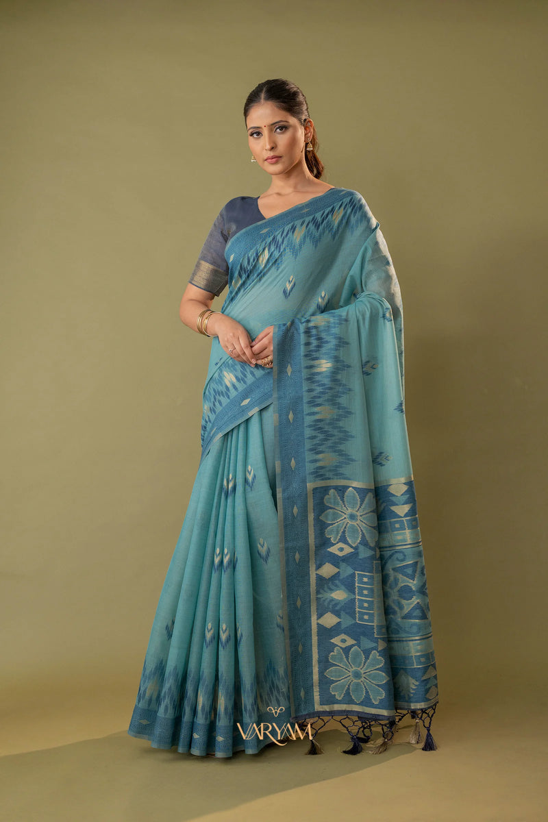 Madurai Cotton Blue Saree