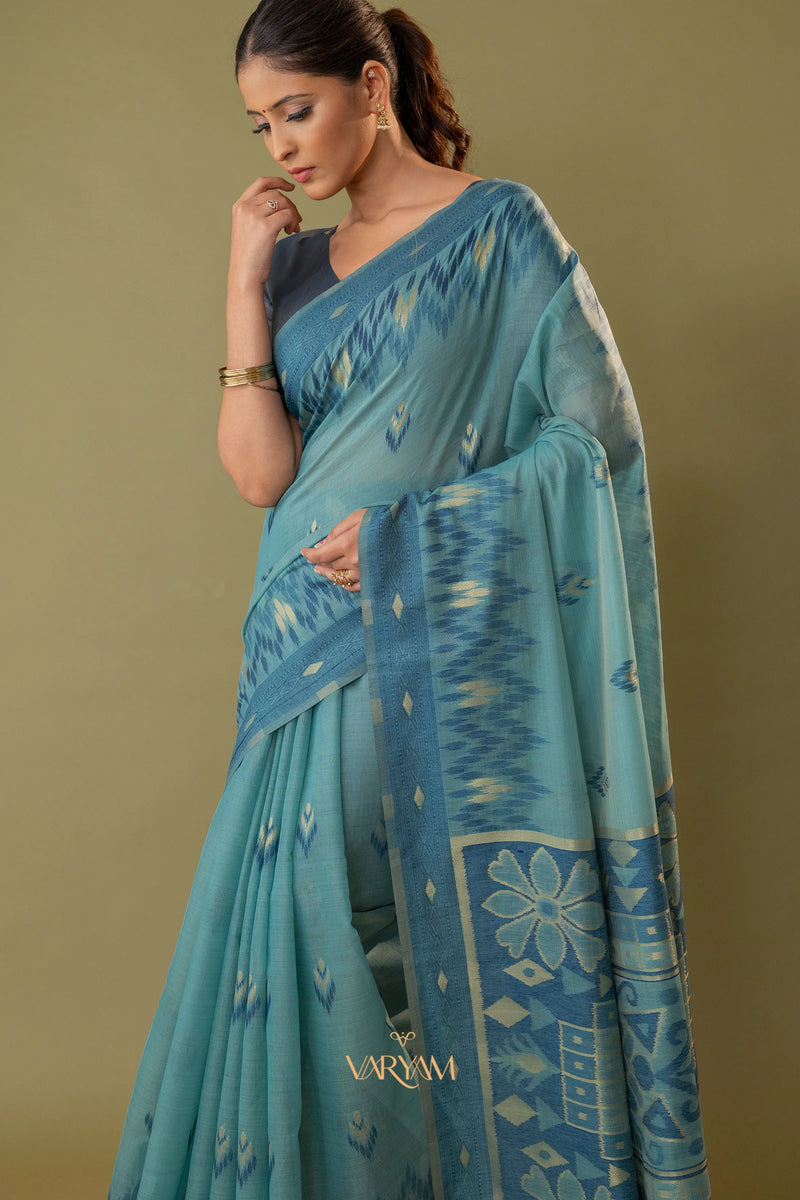 Madurai Cotton Blue Saree