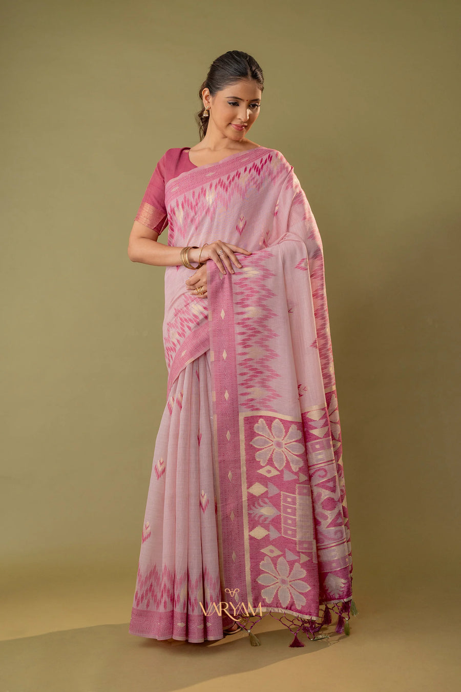 Madurai Cotton Pink Saree