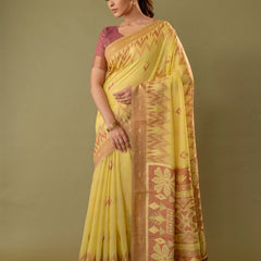 Madurai Cotton Yellow Saree