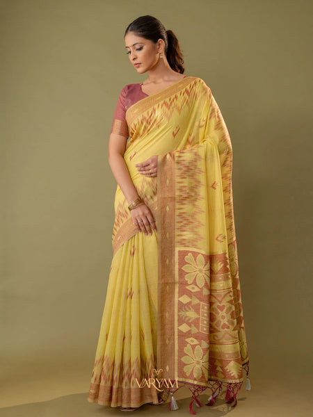 Madurai Cotton Yellow Saree