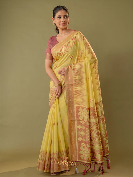 Madurai Cotton Yellow Saree