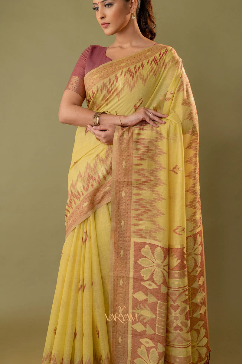 Madurai Cotton Yellow Saree
