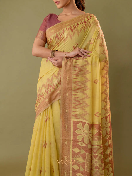 Madurai Cotton Yellow Saree