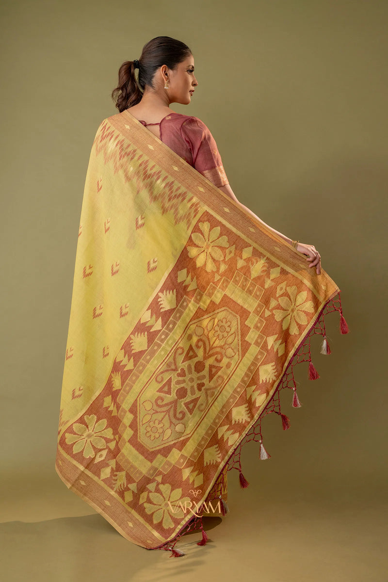 Madurai Cotton Yellow Saree