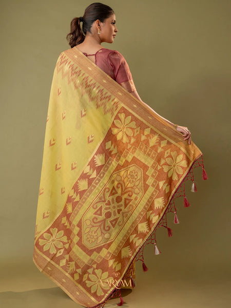 Madurai Cotton Yellow Saree