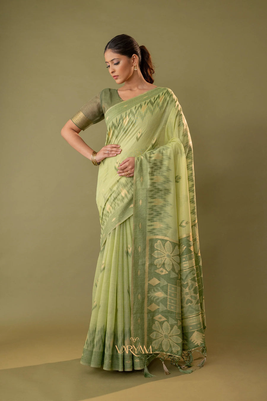 Madurai Cotton Green Saree