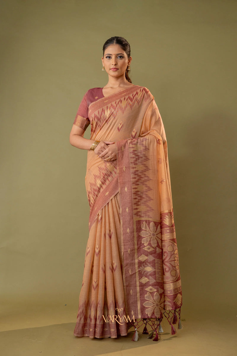 Madurai Cotton Peach Saree