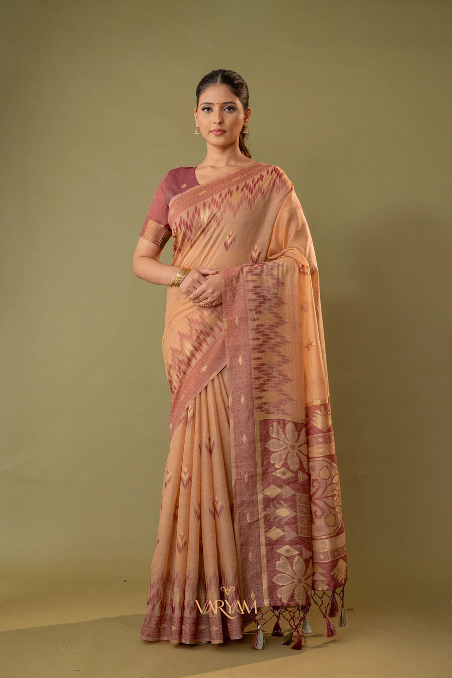 Madurai Cotton Peach Saree