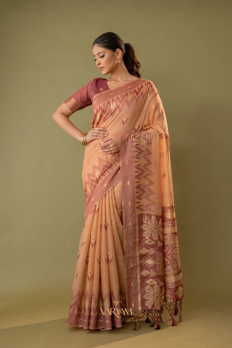 Madurai Cotton Peach Saree