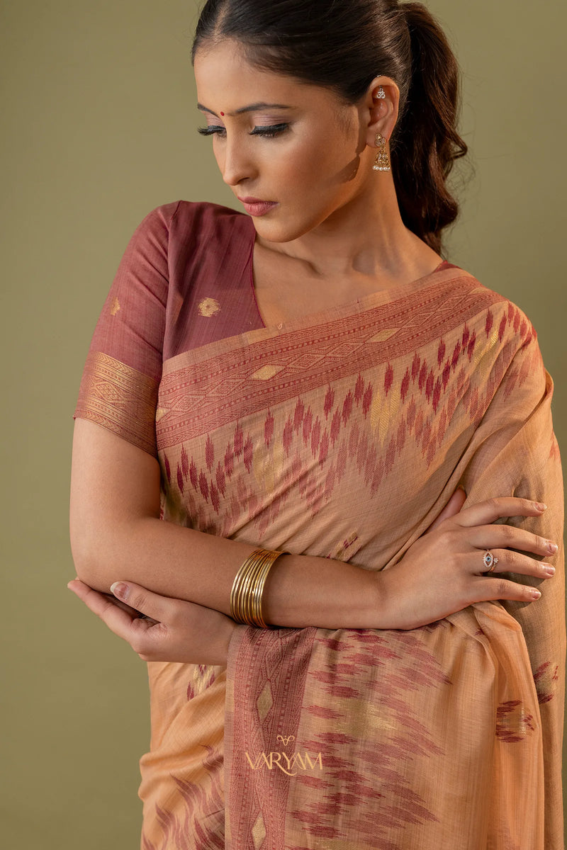 Madurai Cotton Peach Saree