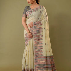 Saumya Cotton Pastel Lime Saree