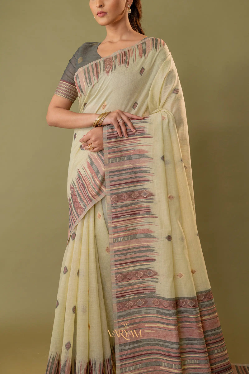 Saumya Cotton Pastel Lime Saree