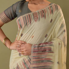 Saumya Cotton Pastel Lime Saree