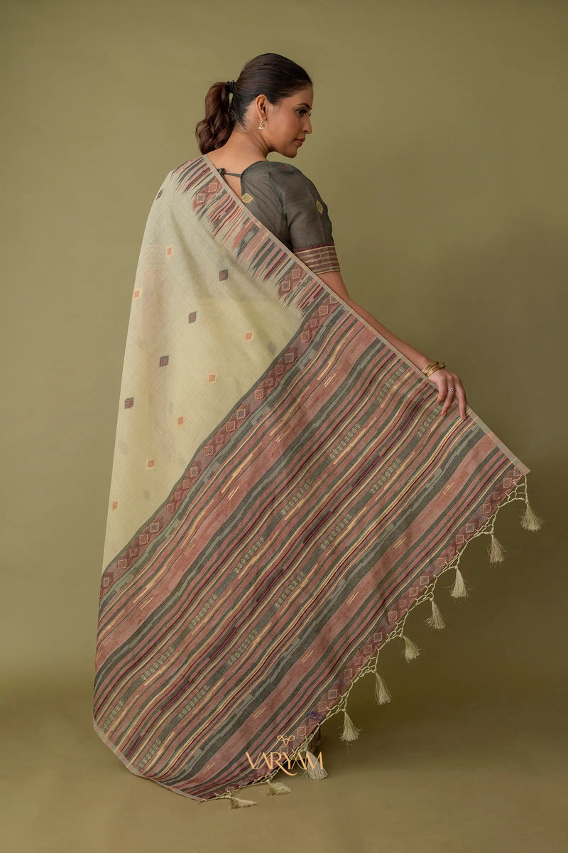 Saumya Cotton Pastel Lime Saree