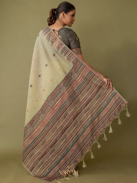 Saumya Cotton Pastel Lime Saree