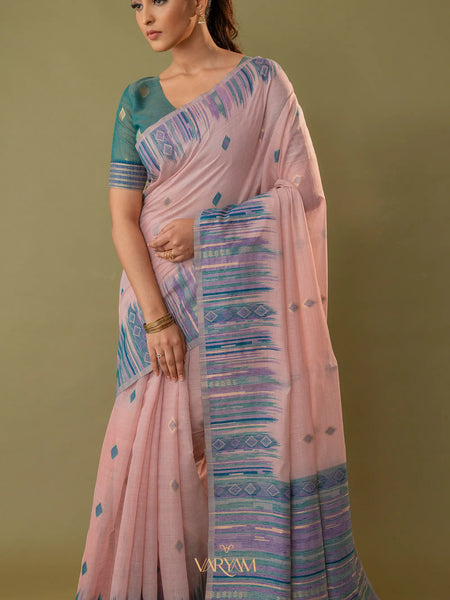 Saumya Cotton Soft Pink Saree
