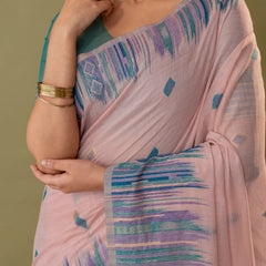 Saumya Cotton Soft Pink Saree