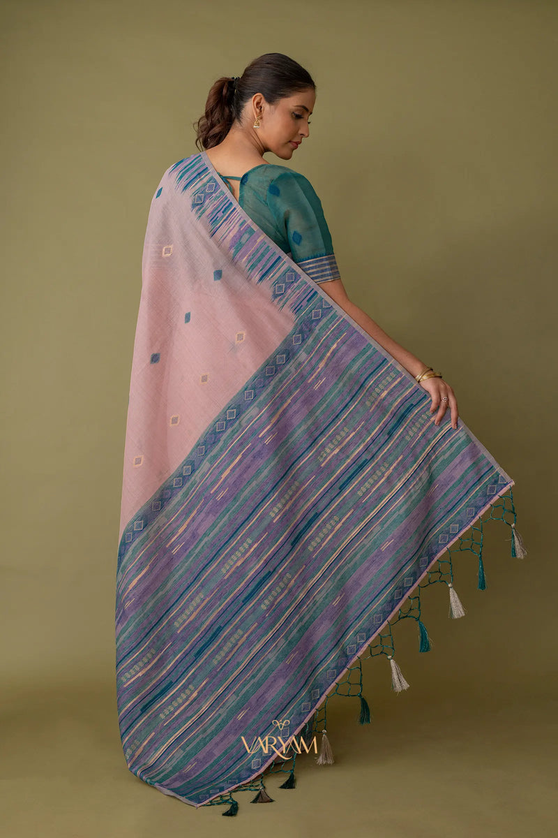 Saumya Cotton Soft Pink Saree