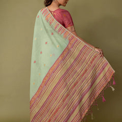 Saumya Cotton Sage Green Saree