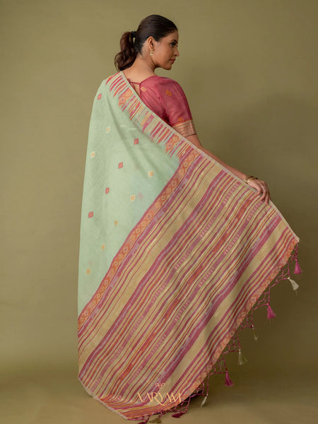 Saumya Cotton Sage Green Saree