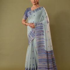 Saumya Cotton Powder Blue Saree
