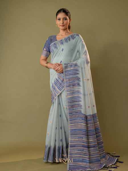 Saumya Cotton Powder Blue Saree