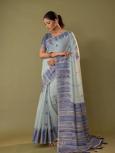 Saumya Cotton Powder Blue Saree