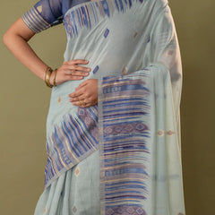 Saumya Cotton Powder Blue Saree