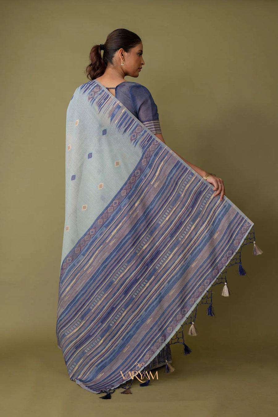 Saumya Cotton Powder Blue Saree