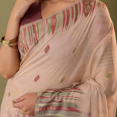 Saumya Cotton Peach Blush Saree