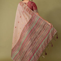 Saumya Cotton Peach Blush Saree