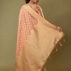 Fendi Rose Peach Silk Saree