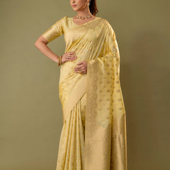 Fendi Yellow Silk Saree