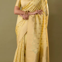 Fendi Yellow Silk Saree