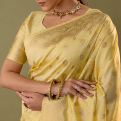 Fendi Yellow Silk Saree