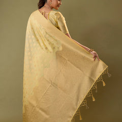 Fendi Yellow Silk Saree