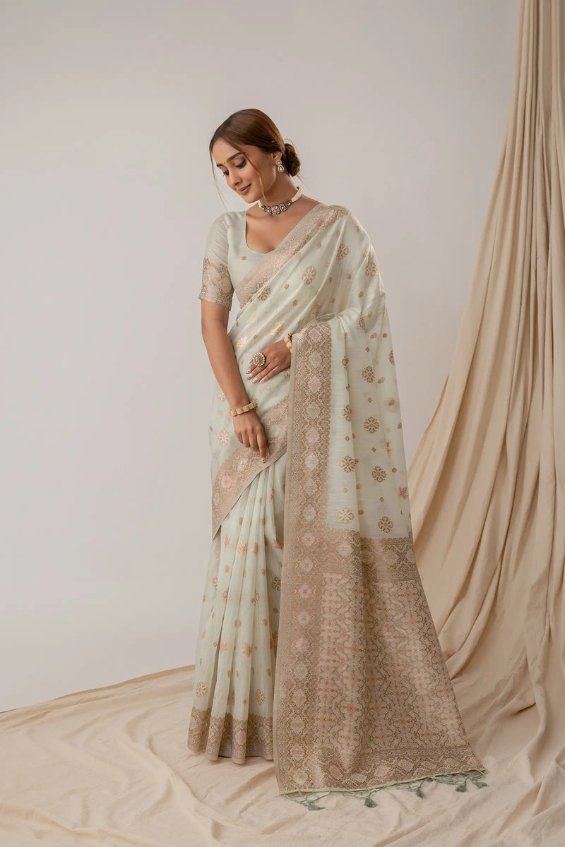 Vasudha Pastel Green Saree