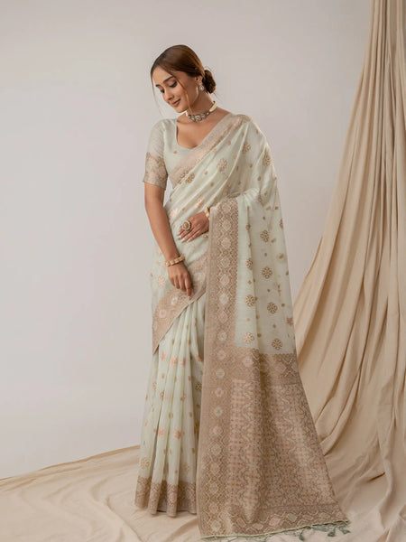 Vasudha Pastel Green Saree