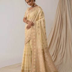 Vasudha Pastel Yellow Saree
