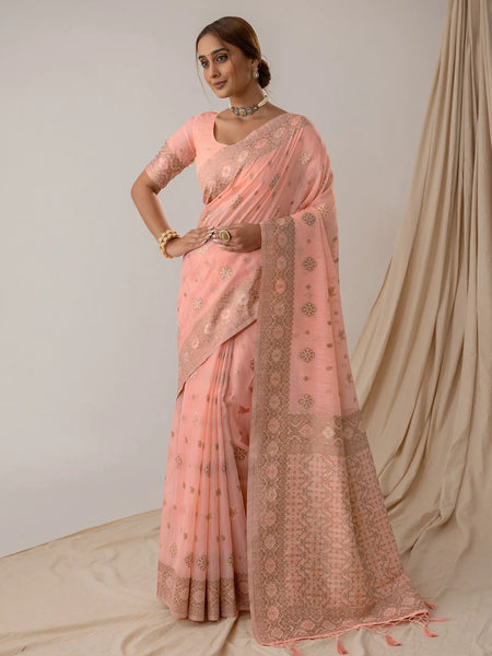 Vasudha Pastel Pink Saree