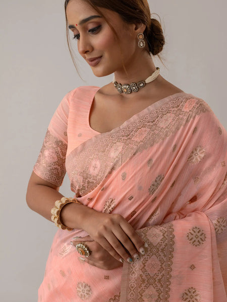 Vasudha Pastel Pink Saree