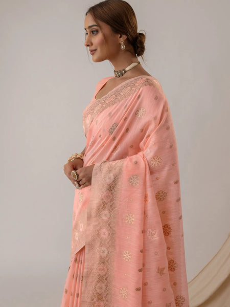 Vasudha Pastel Pink Saree
